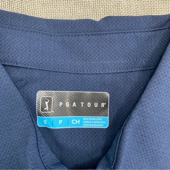 Pga Tour Mens Woven Dobby Shirt Size S - Picture 6 of 12